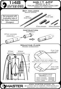 画像5: MASTER[AM-48-090]MiG-17A/P/F (Fresco A, B, C) - 37mm and 23mm gun barrels set & Pitot Tubes (5)