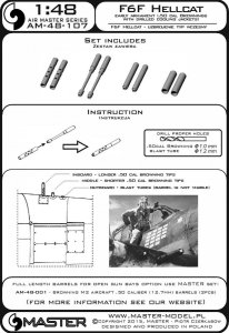 画像3: MASTER[AM-48-107]F6F Hellcat - early armament (.50 cal Browning barrels with drilled cooling jackets) (3)