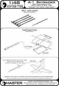 画像3: MASTER[AM-48-128]A-1 Skyraider - 20mm cannon barrels with flash hiders and Pitot Tube (3)