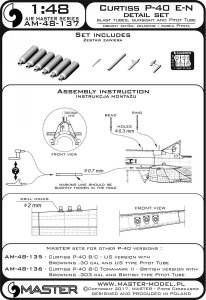 画像4: MASTER[AM-48-137]Curtiss P-40 E - N - details set - Browning .50 blast tubes, gunsight and Pitot Tube (4)