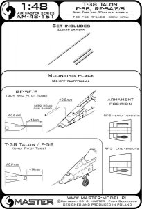 画像3: MASTER[AM-48-151]T-38 Talon / F-5B / RF-5A, E, S - Pitot Tube and 20mm gun barrels (3)