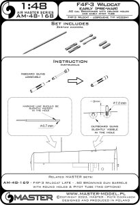 画像10: MASTER[AM-48-168]1/48 WWII アメリカ F4F-3ワイルドキャット初期型(戦前型)用 .50口径(12.7mm)ブローニング機銃銃身(長円形冷却口付)&初期型ピトー管 (10)