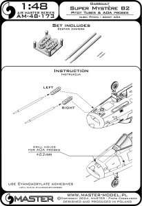 画像6: MASTER[AM-48-173]1/48 現用 フランス ダッソー シュペルミステールB2 ピトー管&AOAプローブ(レジン製マウント付) (6)