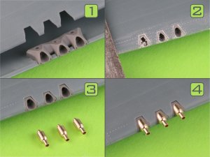 画像3: MASTER[AM-48-180]1/48 WWII アメリカ カーチスP-40Eウォーホーク ディテールセット 照準器/ブローニング.50(12.7mm)機銃口/ピトー管(エデュアルド用) (3)