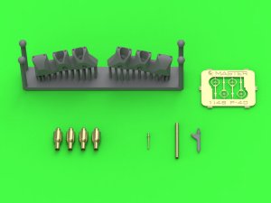 画像1: MASTER[AM-48-181]1/48 WWII アメリカ カーチスP-40L/N初期型 4銃バージョン ブローニング.50機銃口×4/アダプター/照準器/ピトー管セット(エデュアルド用) (1)