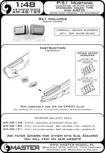 画像5: MASTER[AM-48-189]1/48 WWII アメリカ P-51ムスタング キャブレターエアフィルターカバー 標準穴開きタイプ(エアフィックス用) (5)