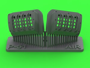 画像1: MASTER[AM-48-190]1/48 WWII アメリカ P-51ムスタング キャブレターエアフィルターカバー RAFルーバータイプ バージョンA(エアフィックス用) (1)