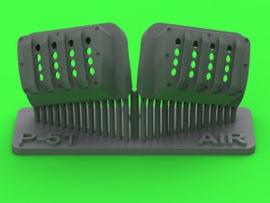 画像1: MASTER[AM-48-191]1/48 WWII アメリカ P-51ムスタング キャブレターエアフィルターカバー RAFルーバータイプ バージョンB(エアフィックス用) (1)