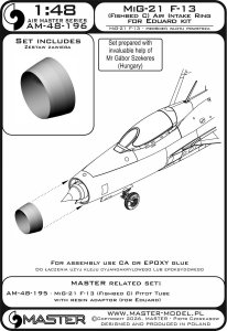 画像7: MASTER[AM-48-196]1/48 現用 露/ソ ミグMiG-21F-13フィッシュベッドC 金属製エアインテイクリング(エデュアルド用) (7)