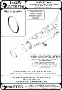 画像5: MASTER[AM-48-198]1/48 現用 露/ソ ミグMiG-21bisフィッシュベッドL/N 金属製エアインテイクリング(エデュアルド用) (5)