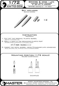 画像4: MASTER[AM-72-006]Supermarine Spitfire E wing late - Hispano 20mm & .50cal in fairings (two versions) (4)