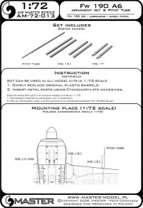 画像4: MASTER[AM-72-013]Fw 190 A6 armament set (MG 17, MG 151 barrel tips) & Pitot Tube (4)