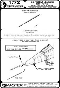 画像5: MASTER[AM-72-037]SEPECAT Jaguar GR1/GR3 Pitot Tube & Angle Of Attack probe (5)