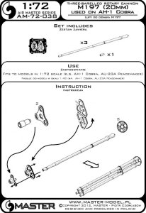 画像7: MASTER[AM-72-038]M197 - Three-barrelled rotary 20mm cannon - turned barrels with etched barrel clamps - used on AH-1 Cobra (7)