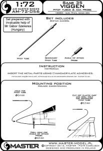 画像4: MASTER[AM-72-056]SAAB 37 Viggen - Pitot Tubes & Angle Of Attack probe (4)