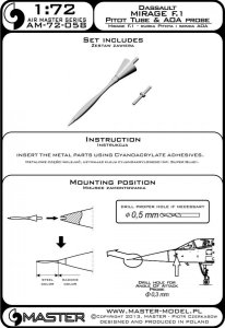 画像3: MASTER[AM-72-058]Dassault Mirage F.1 - Pitot Tube & Angle Of Attack probe (3)