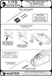 画像3: MASTER[AM-72-073]MiG-19S (Farmer C) - gun barrels set, & Pitot Tube (3)