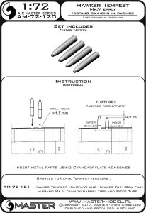 画像3: MASTER[AM-72-120]Hawker Tempest Mk.V early - Hispano 20mm cannon barrels in fairings (3)