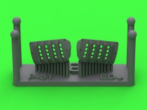 画像1: MASTER[AM-72-176]1/72 WWII アメリカ P-51ムスタング キャブレターエアフィルターカバー RAFルーバータイプ バージョンB(エデュアルド用) (1)