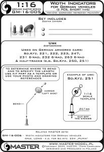 画像8: MASTER[GM-16-005]1/16 WWII ドイツ軍車両用 車幅ポール ショートタイプ Sd.Kfz.250/251用(2本入) (8)