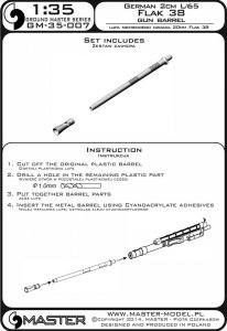 画像3: MASTER[GM-35-007]1/35 WWII ドイツ 2cm Flak 38 L/65対空機関砲 砲身(1本入) (3)