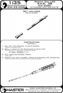 画像3: MASTER[GM-35-008]1/35 WWII ドイツ 2cm Kw.K 38 L/50戦車機関砲 砲身(1本入) (3)