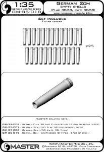 画像5: MASTER[GM-35-018]1/35 WWII ドイツ Flak 30/38/KwK 30/38用 2cm機関砲弾(cal. 20x138B) 空薬莢(25個入) (5)