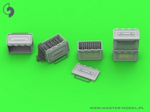 画像6: MASTER[GM-35-067]1/35 WWII アメリカ ブローニングM2HB .50口径(12.7mm)機関銃用 M2弾薬箱 開状態 WWIIタイプ(6個入) (6)