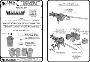 画像5: MASTER[GM-35-072]1/35 WWII アメリカ D68375小型50発入弾倉 大戦初期.50口径(12.7mm)機関銃用 閉状態 (6個入) (5)