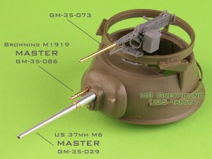 画像3: MASTER[GM-35-073]1/35 WWII アメリカ ブローニングM2HB .50口径(12.7mm)機関銃 w/M49リングマウント(D40721/D40733揺架/D40731固定弾薬箱またはD90078弾薬トレイ) (3)