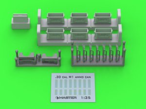 画像1: MASTER[GM-35-090]1/35 WWII/現用 アメリカ ブローニングM1919 .30口径(7.62mm)機関銃用 M1弾薬箱 開状態(6個入) (1)