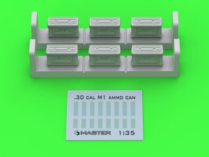 画像1: MASTER[GM-35-091]1/35 WWII/現用 アメリカ ブローニングM1919 .30口径(7.62mm)機関銃用 M1弾薬箱 閉状態(6個入) (1)