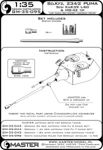 画像10: MASTER[GM-35-095]1/35 WWII ドイツ Sd.Kfz.234/2プーマ用 5cm KwK39 L/60砲身&MG42銃口セット(ミニアート/ライフィールドモデル/ドラゴン用) (10)