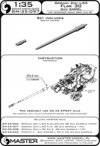 画像7: MASTER[GM-35-097]1/35 WWII ドイツ 2cm L/65 Flak 30対空機関砲砲身(汎用) (7)