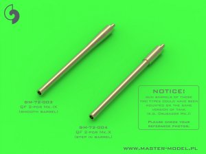 画像2: MASTER[GM-72-003]British QF 2-pdr (40mm) - version Mk.IX (smooth barrel) + Besa MG tips - for Crusader Mk.I/II, early Valentine, Matilda II, and other AFV (2)