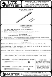 画像3: MASTER[GM-72-004]British QF 2-pdr (40mm) - version Mk.X (step in barrel) + Besa MG tips - for Crusader Mk.I/II, Valentine, Matilda II, and other AFV (3)