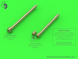 画像2: MASTER[GM-72-006]British QF 6-pdr (57mm) - version Mk.V L/50 (long) + Besa MG tips - for Crusader Mk.III, Churchill Mk.III/IV, Valentine Mk.VIII/IX (2)