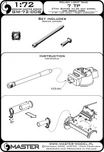 画像4: MASTER[GM-72-008]Polish light tank 7TP - 37mm Bofors wz.36 gun barrel and signal horn (4)