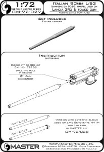 画像4: MASTER[GM-72-027]1/72 WWII イタリア 90mm L/53(カノーネ・ダ90/53)砲身 ランチア3Ro/セモベンテM41M初期型用 (4)