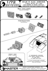 画像14: MASTER[GM-72-035]1/72 WWII ドイツ 7.5cm StuK 37 L/24砲身 マントレット付 III号突撃砲A/B/C/D/E型用 (14)