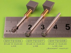 画像3: MASTER[GM-72-037]1/72 WWII ドイツ 7.5cm StuK 40 L/48砲身 マズルブレーキ/マントレット付 III号突撃砲F後期/G型用 (3)