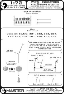 画像6: MASTER[GM-72-043]1/72 WWII ドイツ軍車両用 車幅ポール Sd.Kfz.221/222/223/231/232/233/234/247/250/251/263など用(4本入) (6)