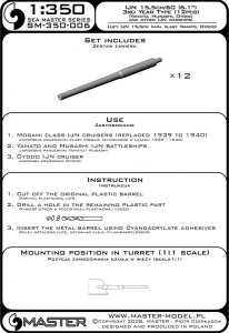 画像5: MASTER[SM-350-006]IJN 15,5cm/60 (6.1in) 3rd Year Type barrels (12pcs) (5)