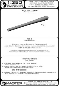 画像5: MASTER[SM-350-016]USN 16in/45 (40,6 cm) Mark 6 barrels - for turrets without blastbags (9pcs) (5)