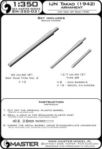 画像5: MASTER[SM-350-031]IJN Takao (1942) armament - 20cm (10pcs), 12,7cm (8pcs) barrels (with recoil cylinders) (5)
