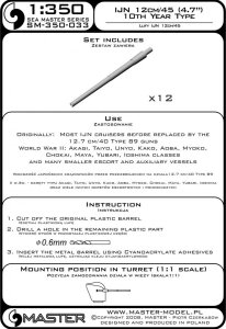 画像4: MASTER[SM-350-033]IJN 12cm/45 (4.7") 10th Year Type barrels (12pcs) (4)