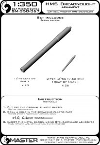 画像5: MASTER[SM-350-067]HMS Dreadnought armament - 12in (10pcs), 12pdr (26pcs) barrels (5)