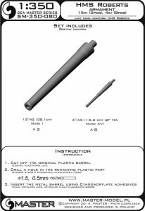 画像3: MASTER[SM-350-080]HMS Roberts armament - 15in (2pcs), 4in (8pcs) barrels (3)