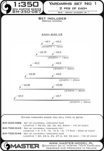 画像4: MASTER[SM-350-087]Set of universal yardarms No1 (lengths = 10,15, 20, 25, 30, 35mm - 2pcs of each) (4)