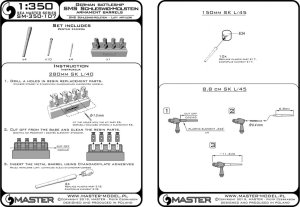 画像5: MASTER[SM-350-107]Schleswig-Holstein (1935) armament - 280mm (4pcs), 150mm (10pcs), 88mm (4pcs)  barrels with resin mounts (for Trumpeter kit) (5)